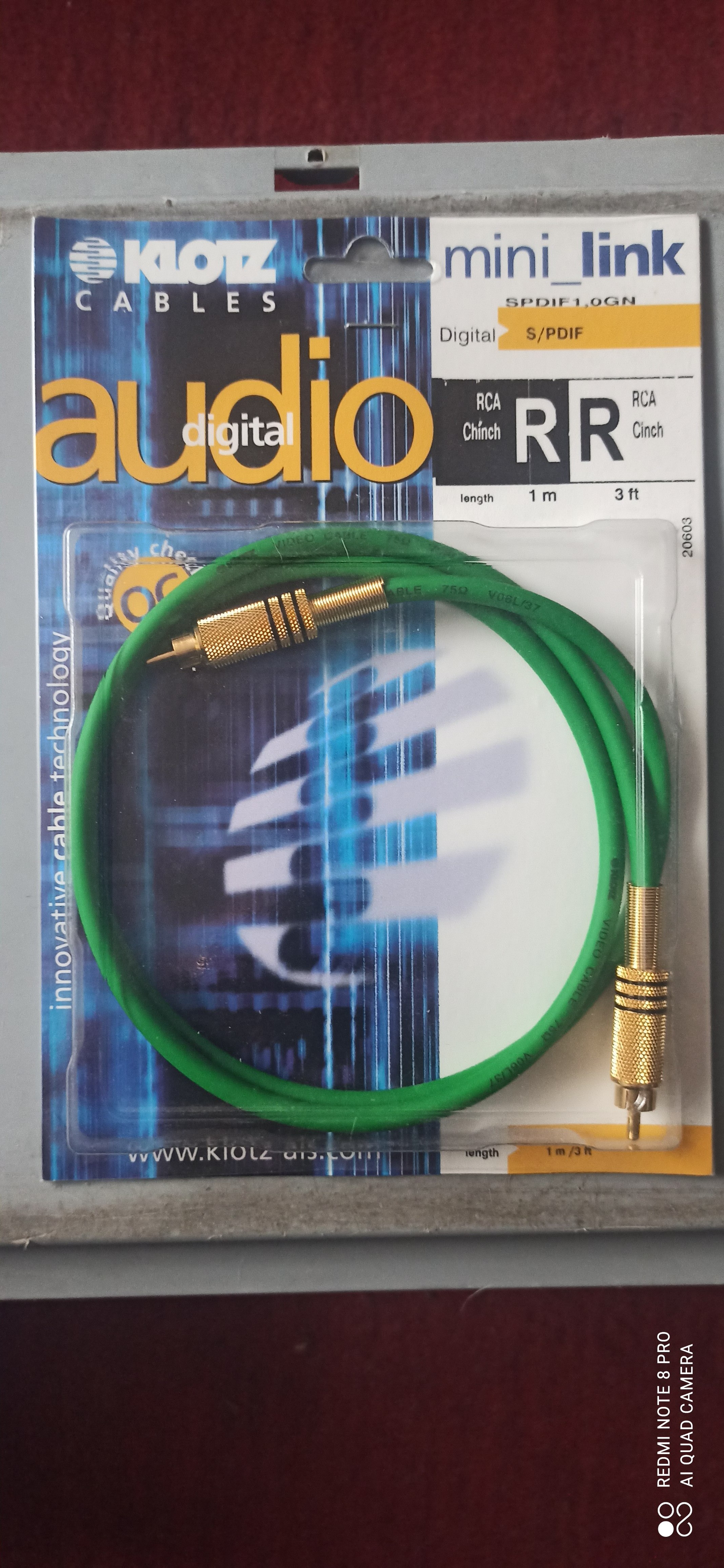 KLOTZ: Câbles Audio vidéo SPDIF RCA - RCA