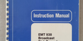 VENDS NOTICE TECHNIQUE TOURNE DISQUES EMT 938