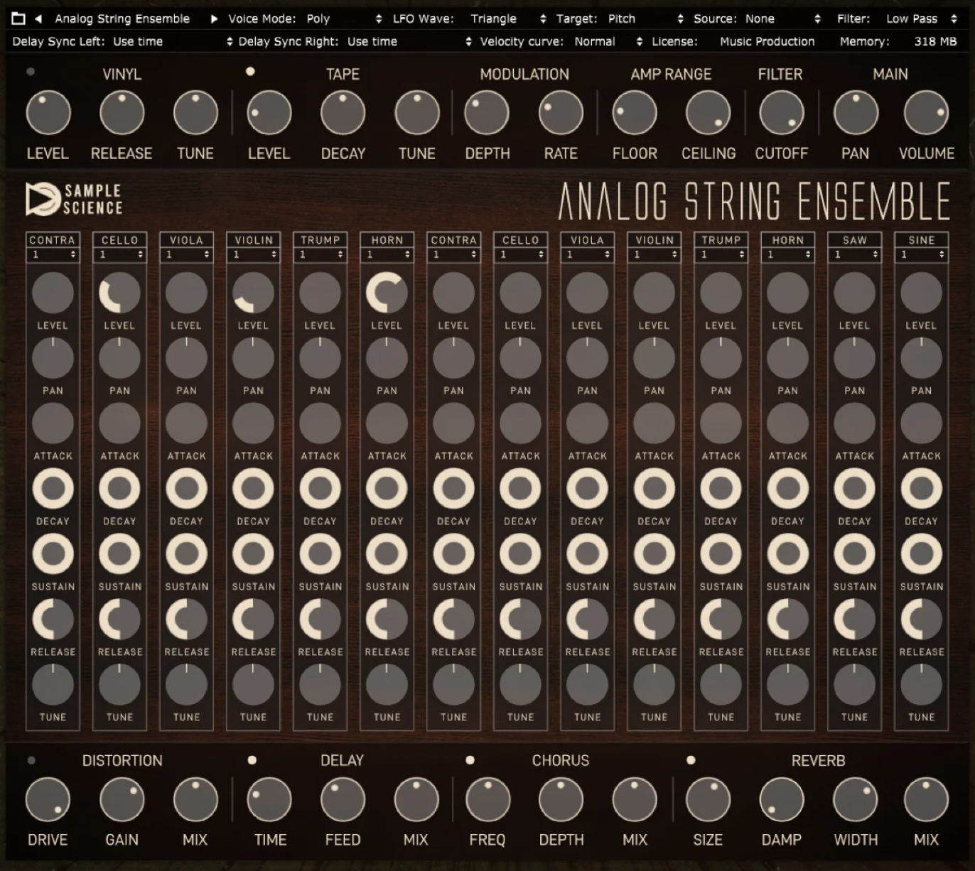 Analog String Ensemble GUI
