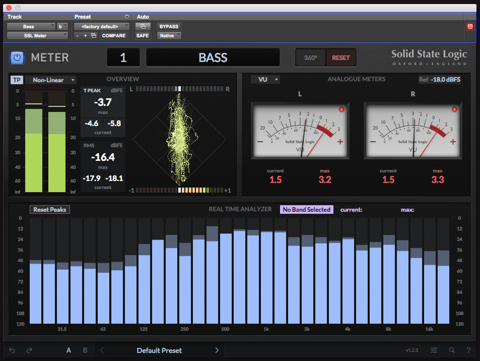 SSL UF1 VuMetre