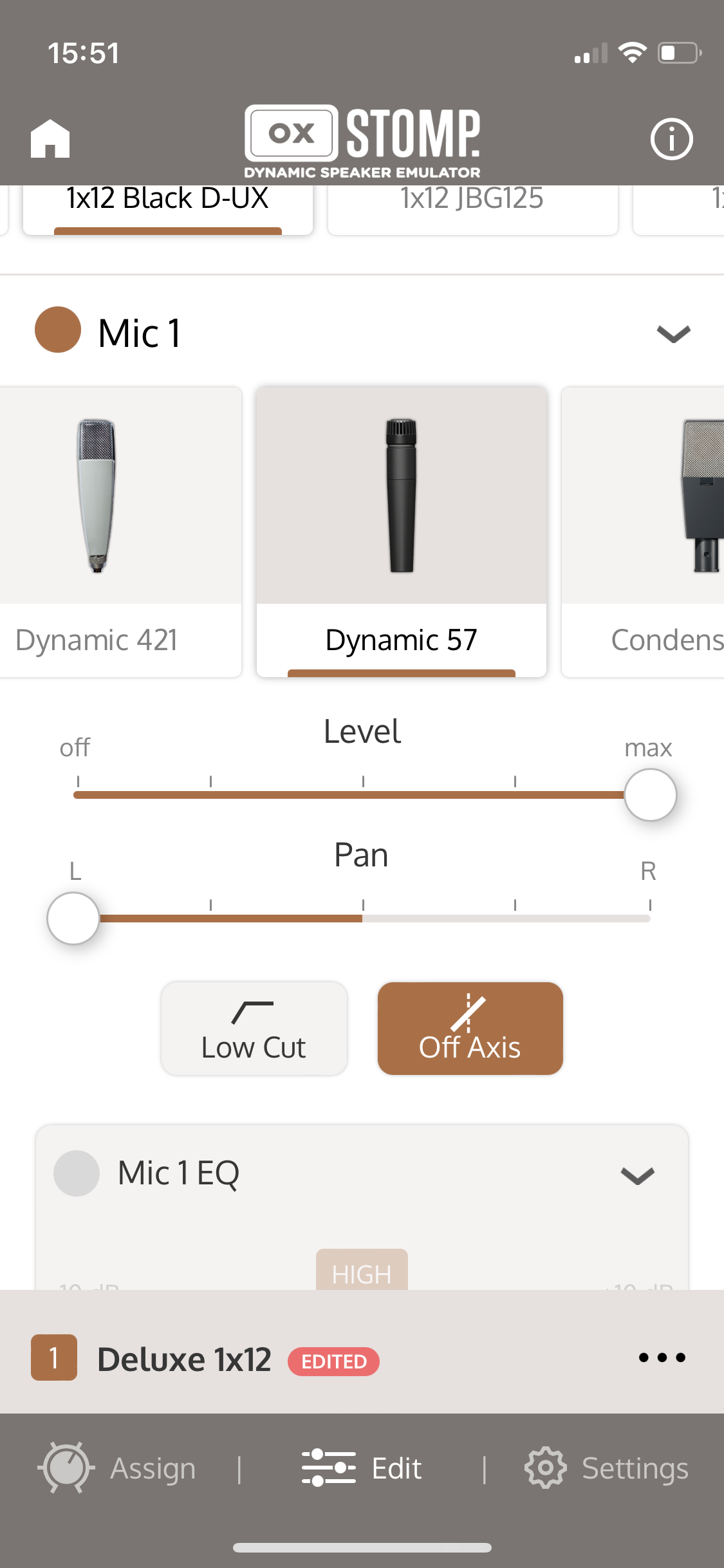 Universal Audio OX Stomp Dynamic Speaker Emulator : UAFX App Mic Controls