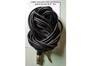 Câble micro low noise Jack 6.35 XLR 10 m