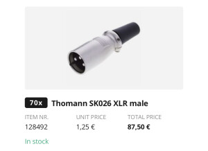 Thomann SK026 XLR male (9551)