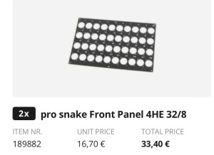 Pro Snake Front Panel 4HE 32/8 (81507)