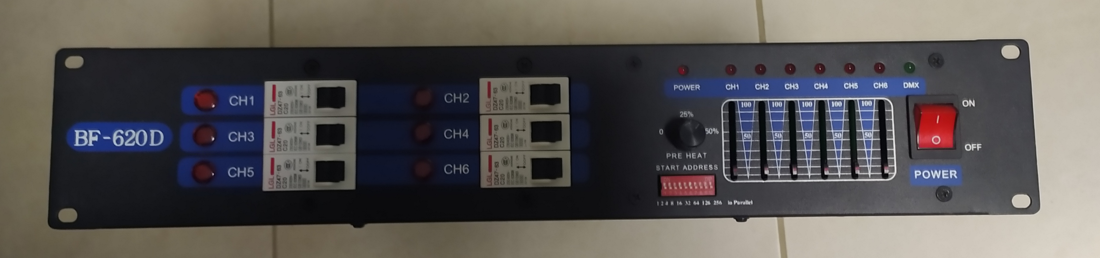 Bloc de puissance BF620D 6x2KW Dmx