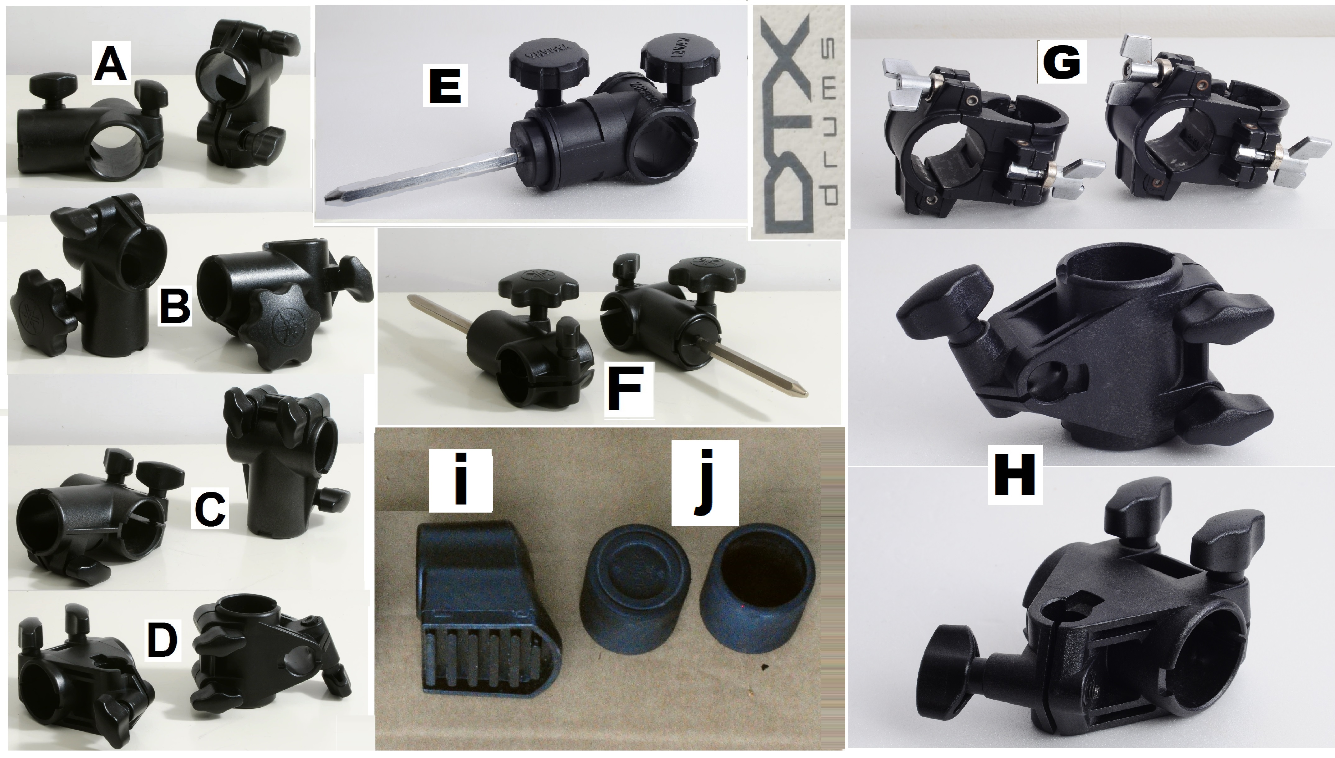 Supports toms , clamps et accessoires pour rack batterie éléctronique YAMAHA