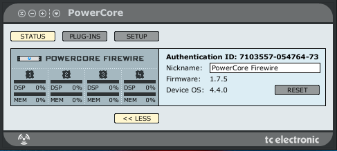 Vends Powercore Firewire TC Electronic avec plein de licences