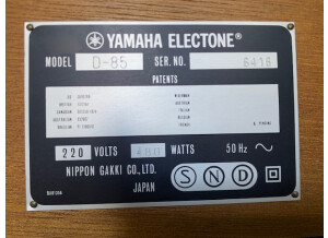 Yamaha Electone D85