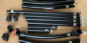 Tubes et T-clamps pour rack de batterie éléctronique ROLAND ET YAMAHA
