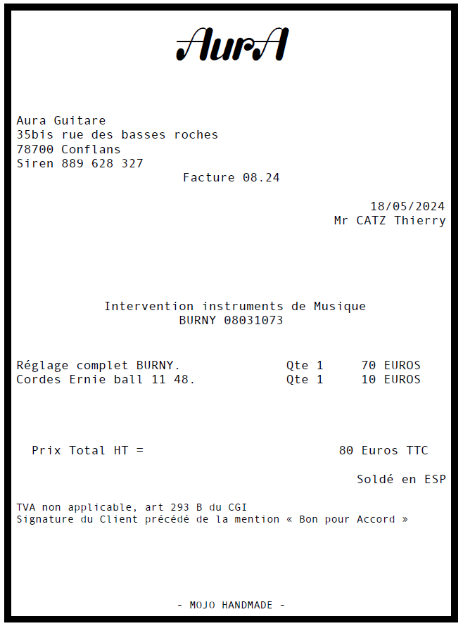 FACTURE BURNY