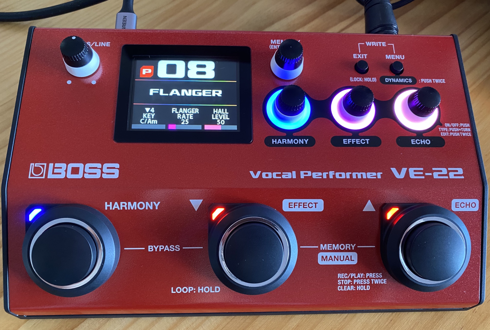 Boss VE-22 Vocal Performer : VE-22 Front
