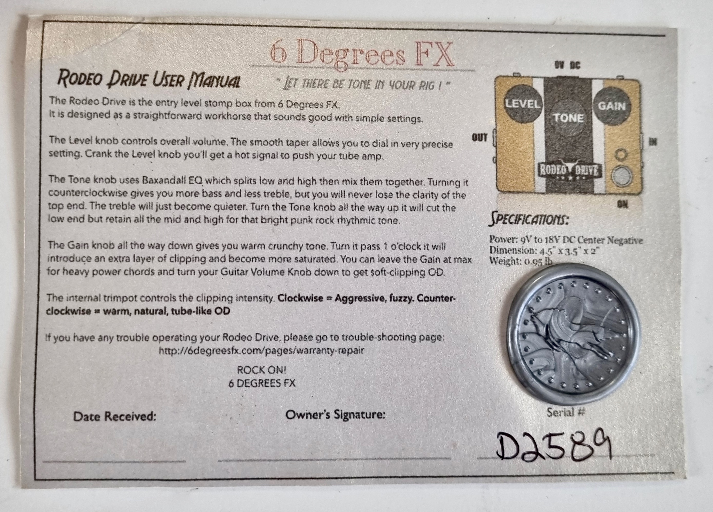 6 Degrees FX R3 Distortion mkII (70376)