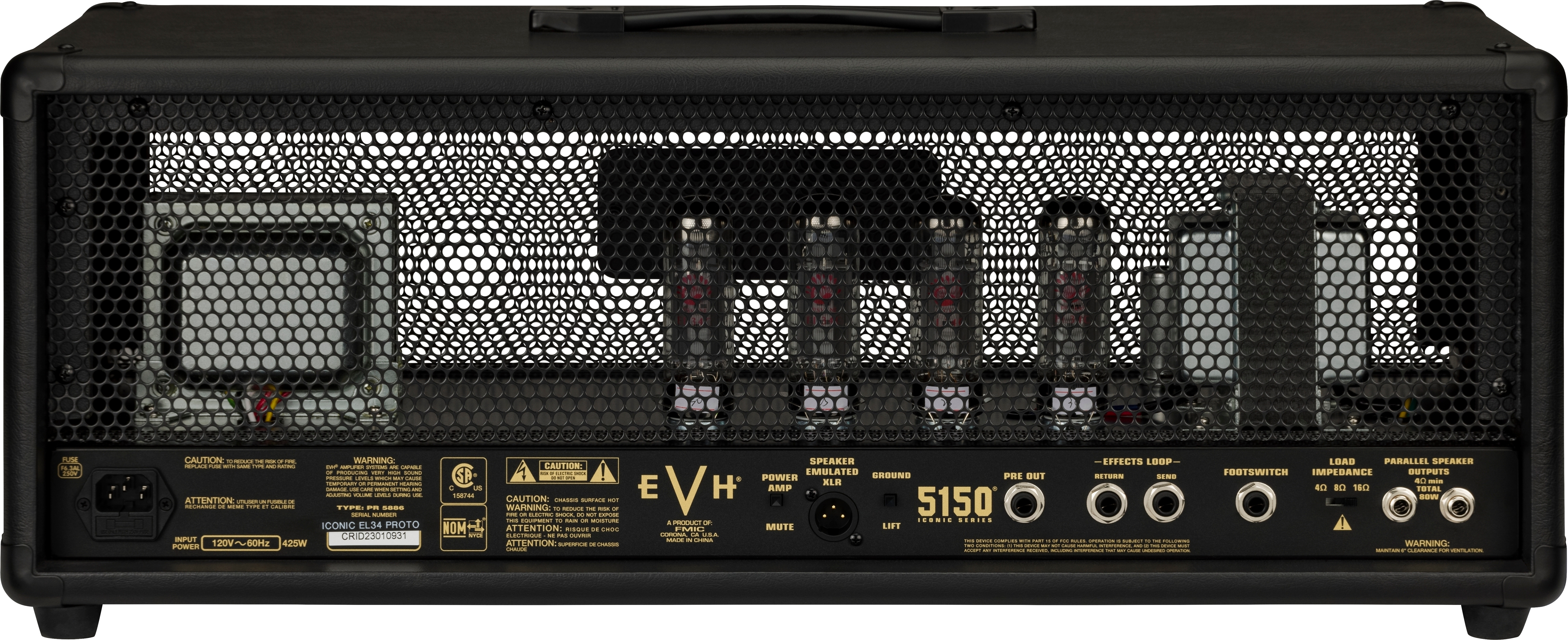 EVH 5150 Iconic EL34 80W Head : 5150 Iconic EL34 80W HeadBACK