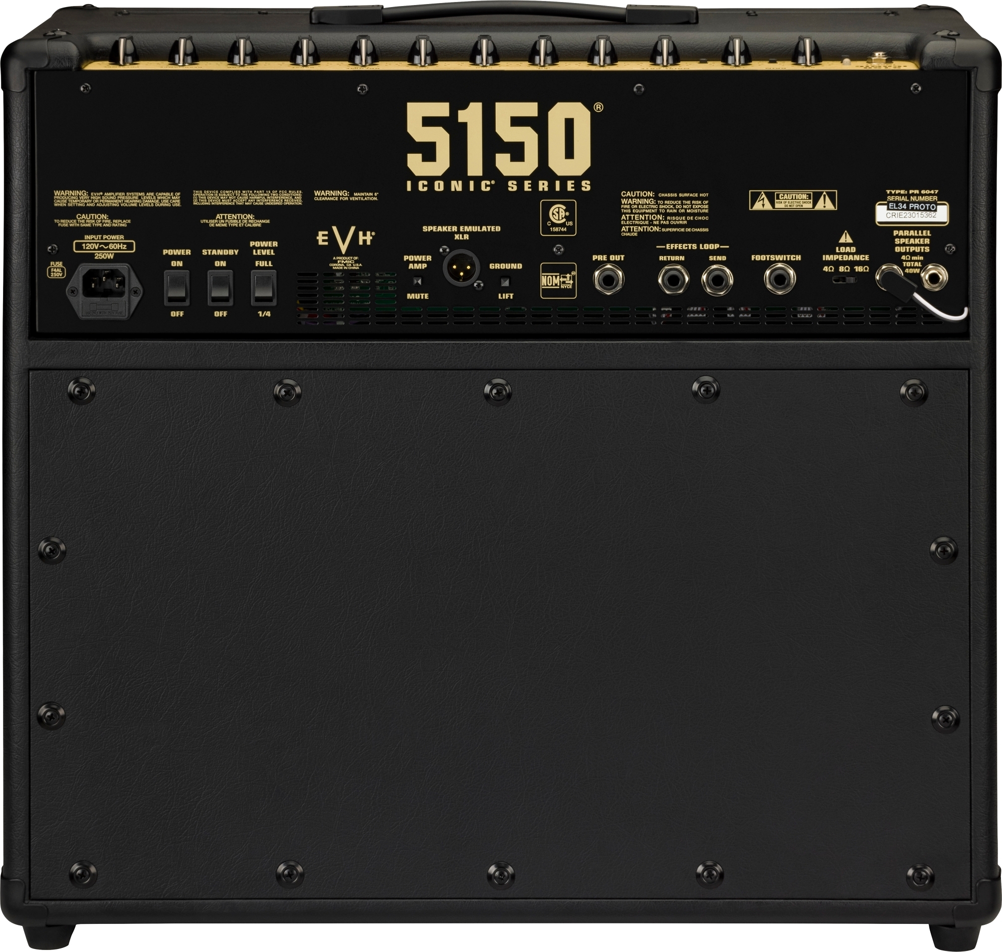 EVH 5150 Iconic EL34 40W Combo : 5150 Iconic EL34 80W ComboBACK