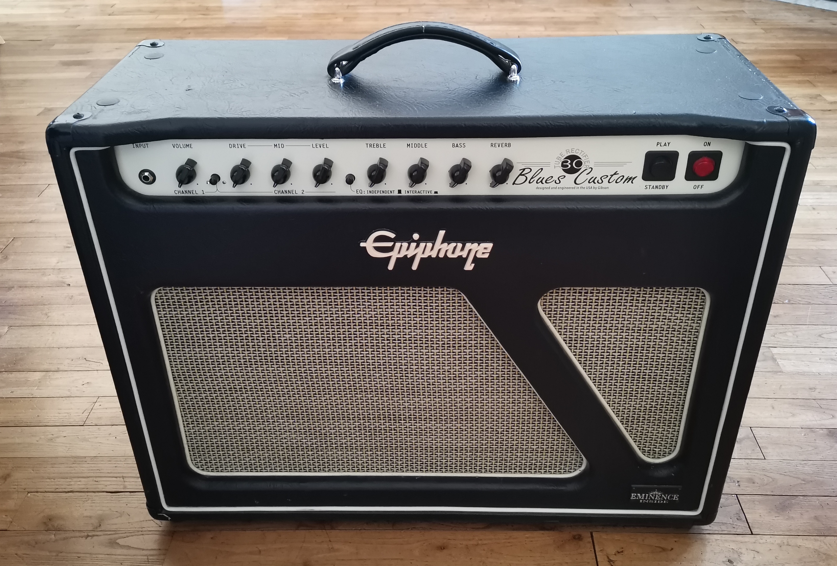 Epiphone Blues Custom 30 upgradé (HP Jensen C12N) + footswitch