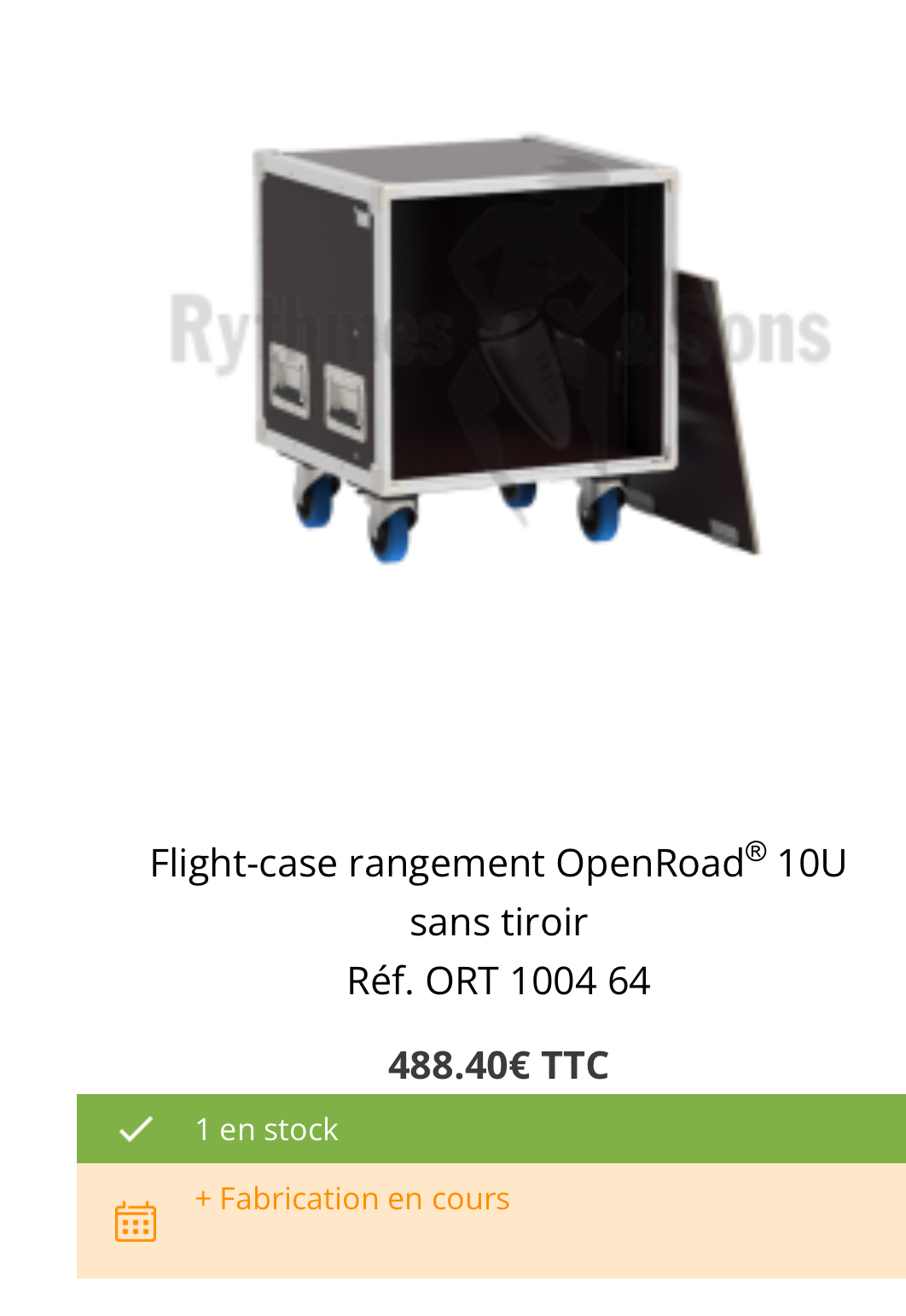 Vends Flight case Rythmes et sons Open road 10U