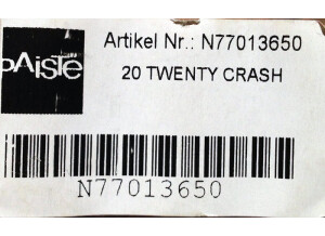 Paiste Twenty Crash 20"