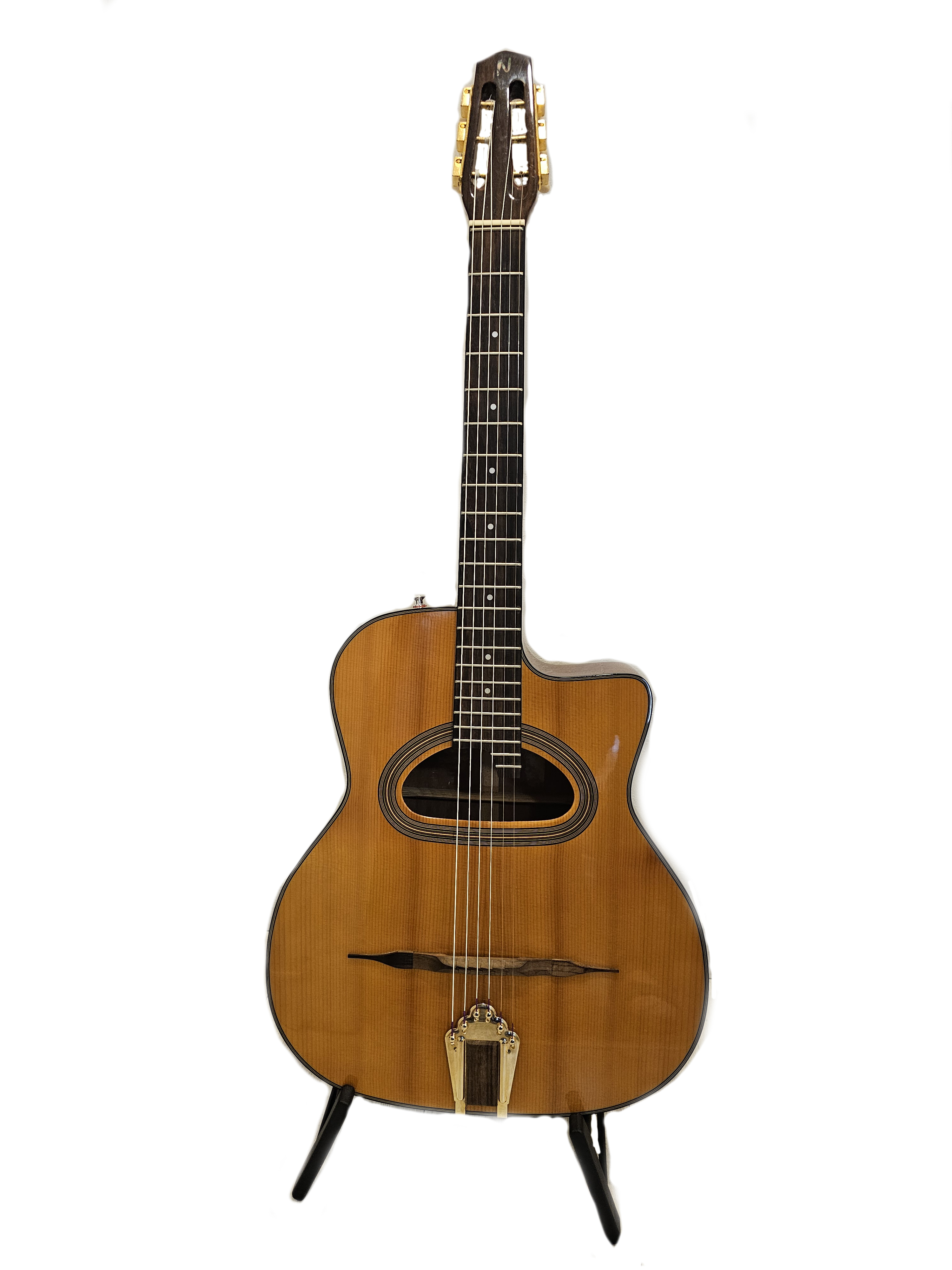 Guitare acoustique type Selmer-Maccaferri "grande bouche"