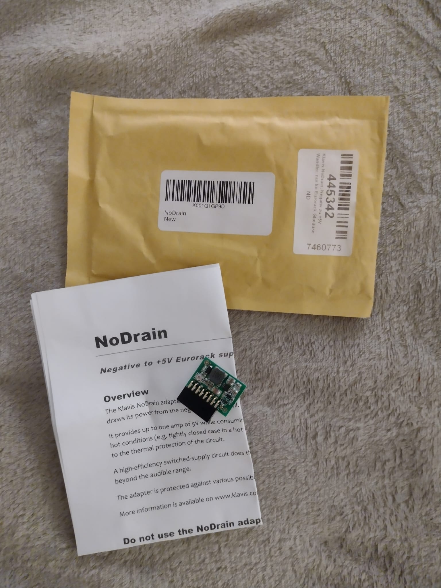 Klavis NoDrain (alim' bus 5v) 