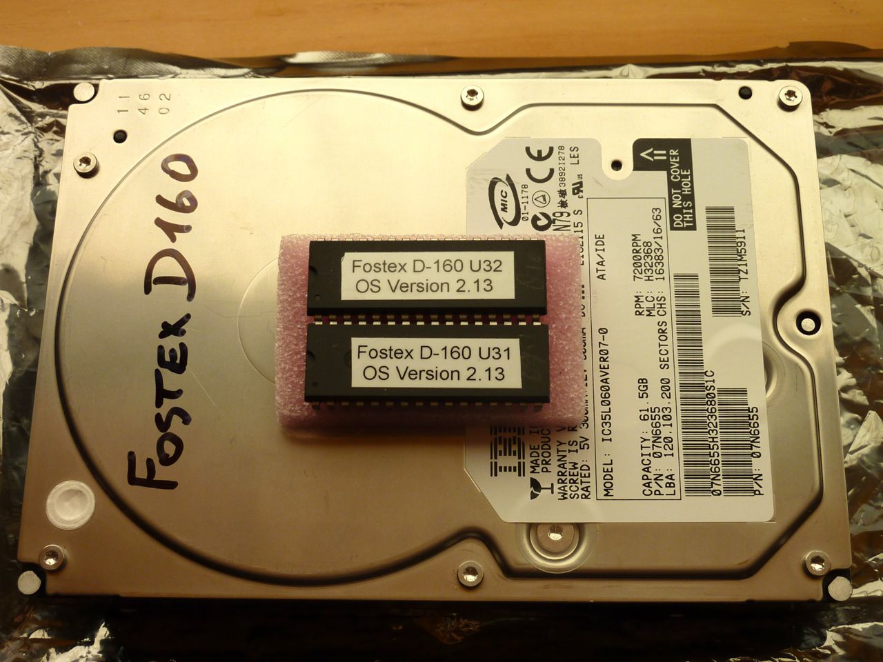 Mise à jour Fostex D160 version 2.13 dernière version latest Firmware + HDD 80 Go