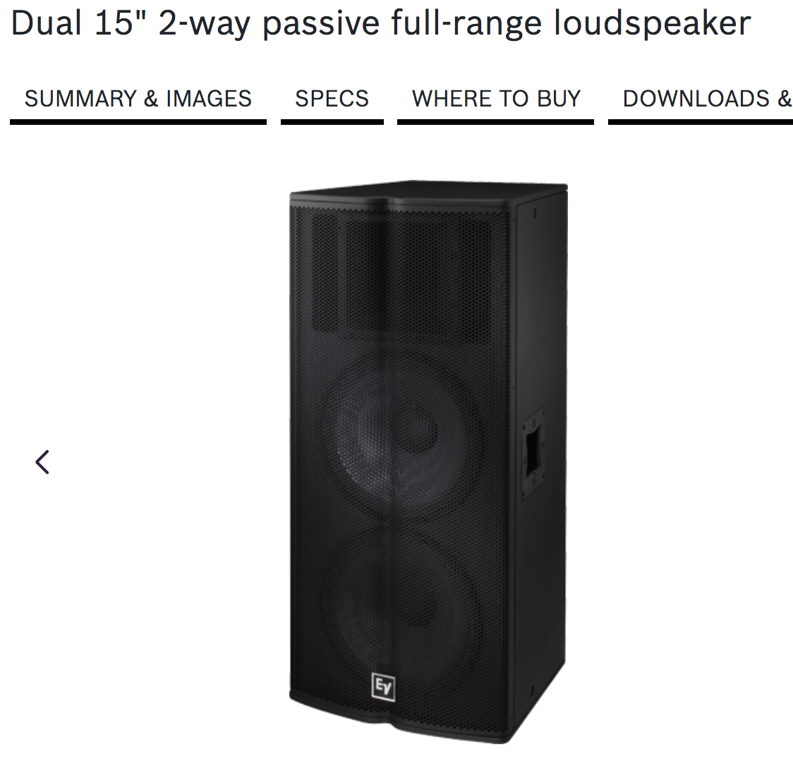 VENDS 1850 EUROS 2 ENCEINTES SONO ELECTROVOICE MODEL TX2152 - 1000 WATTS CONTINU 4000 WATTS MAX