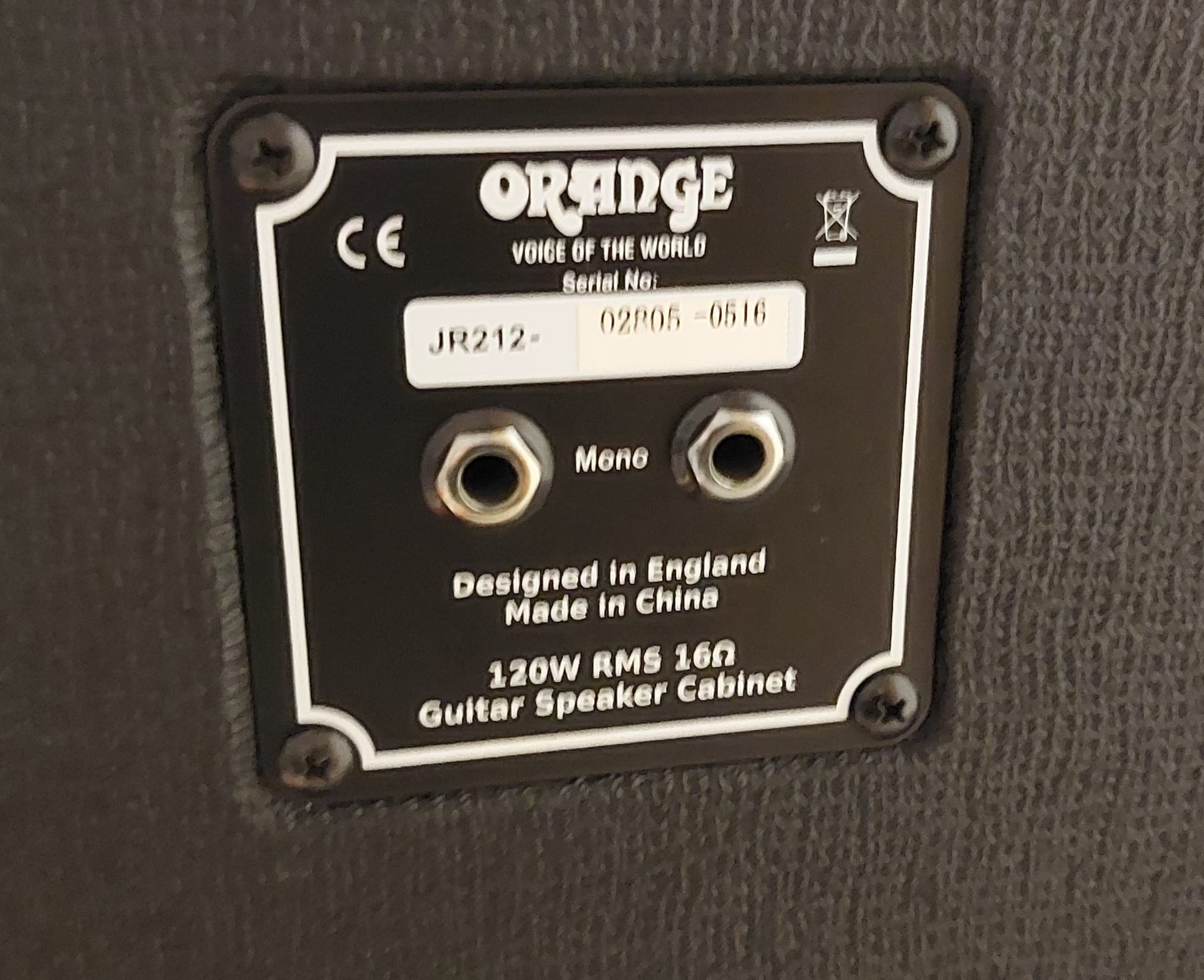 Orange #4 Jim Root PPC212 cabinet comme neuf