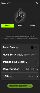 Shure Mv7i Global Parameters Shure Mv7i Global Parameters