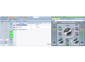 fig 11 le Sonnox DeBuzzer applique en chaine sur une piste d\'un montage audio