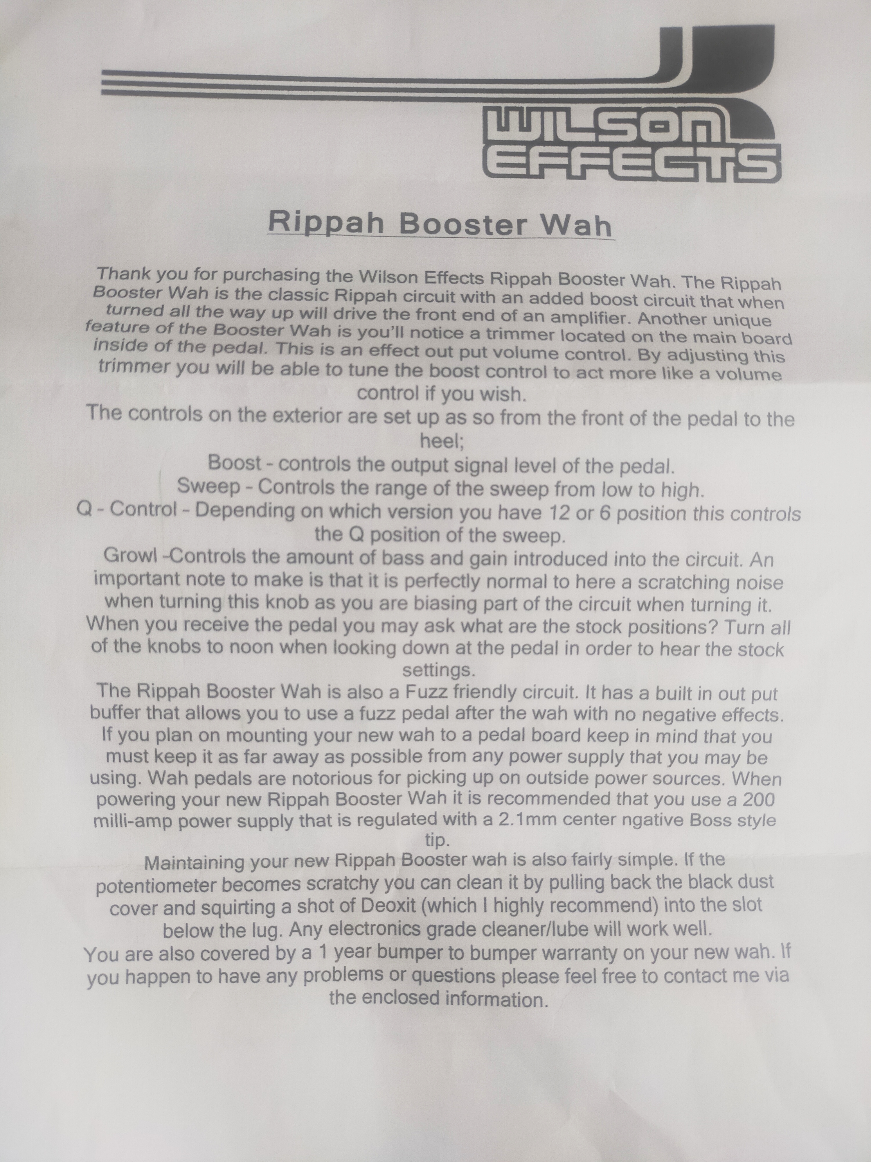 Wilson Effects Rippah Q-Wah (8793)