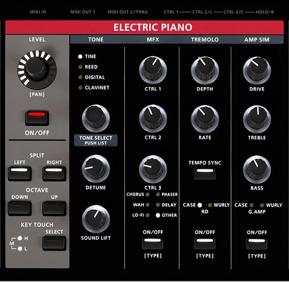 detail electric piano