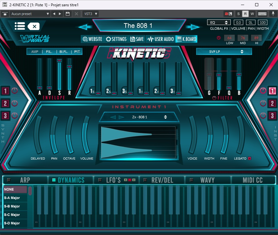 VST instrument for electronic music Kinetic 2 of Wirtualwavs