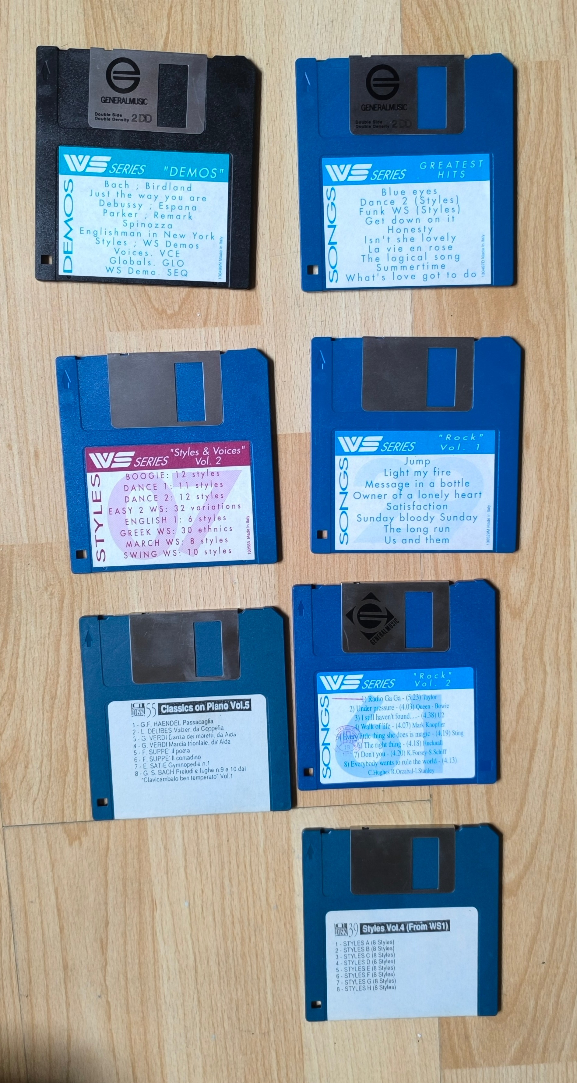 Lot de disquettes styles et songs GEM WS