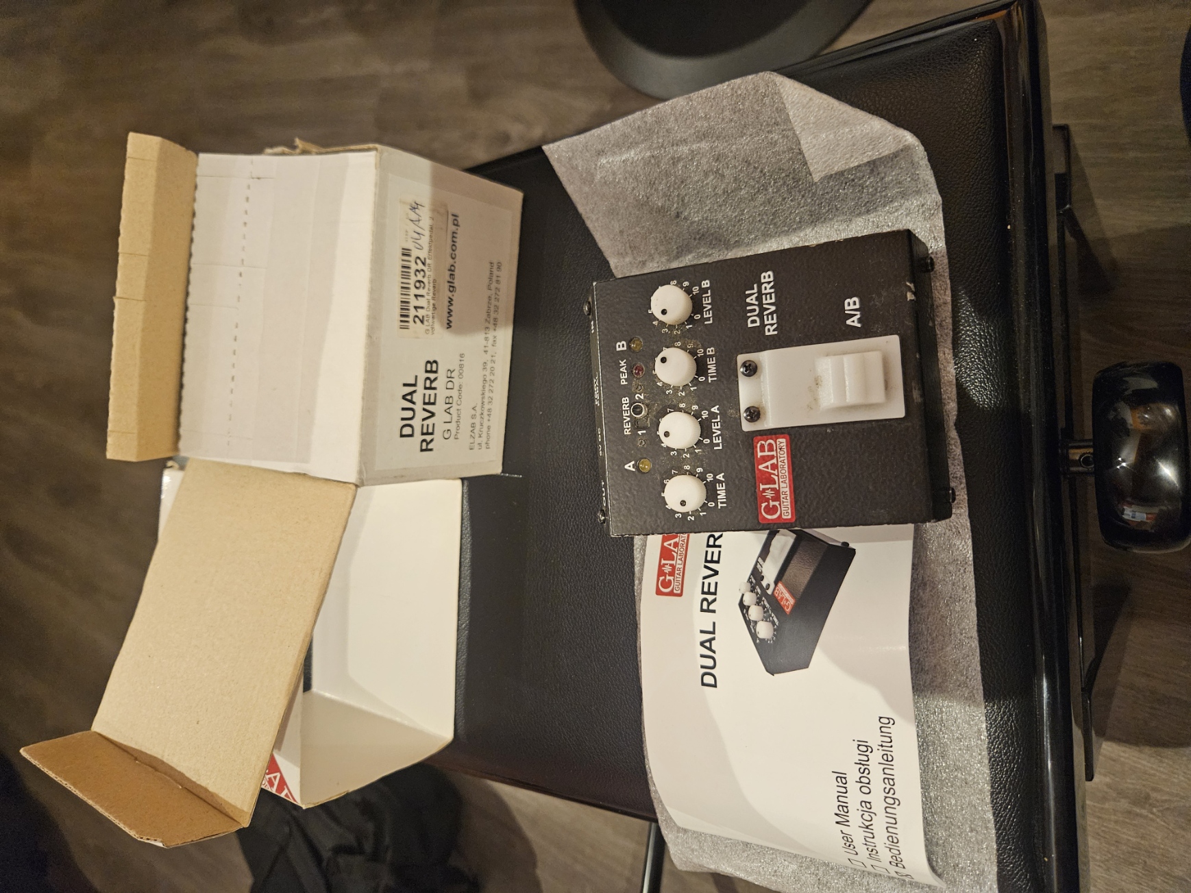 Pédale Reverb qui permet de passer d'un réglage à l'autre