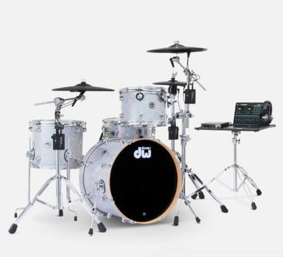 DW & Roland kit ply argenté brillant DW & Roland kit ply argenté brillant