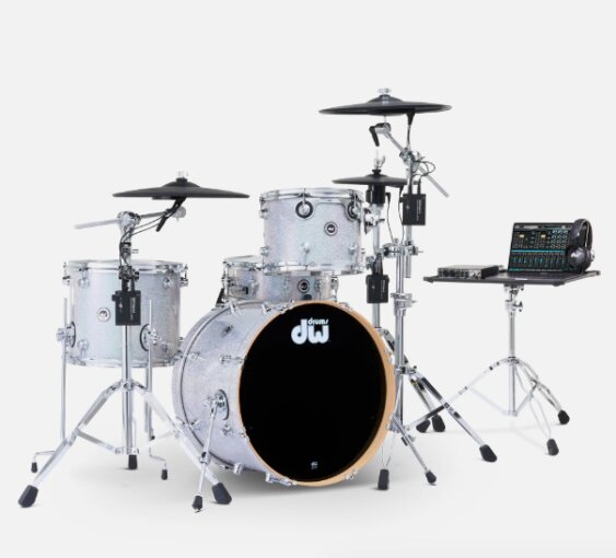 DW & Roland kit ply argenté brillant DW & Roland kit ply argenté brillant