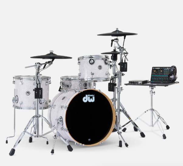 DW &amp; Roland kit ply blanc brillant