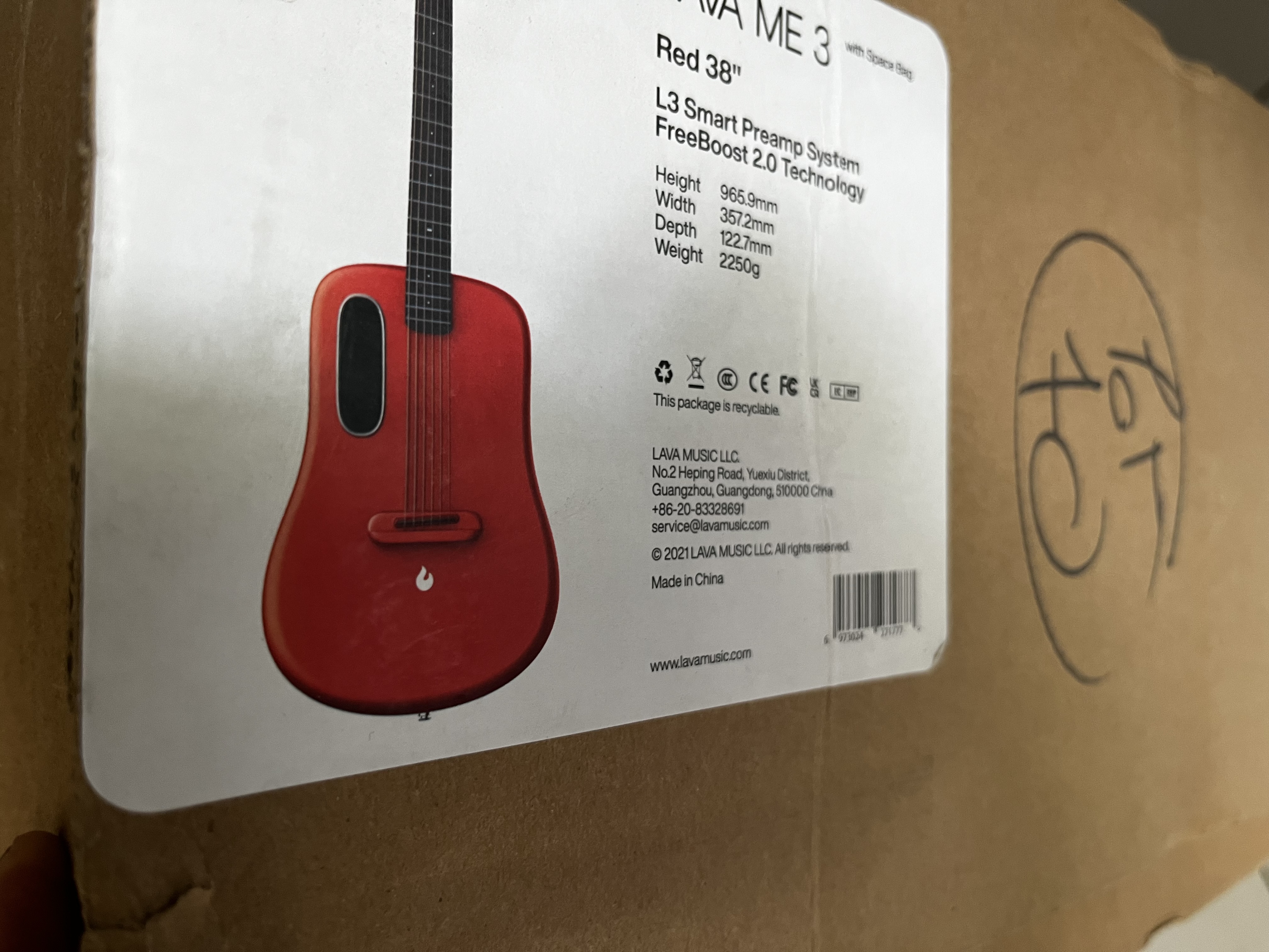 GUITARE ELECTRO ACOUSTIQUE LAVA ME 3 RED AVEC CHARGEUR