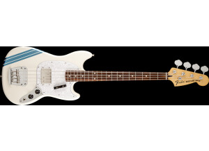 Fender Pawn Shop Mustang Bass - Olympic White with Stripe