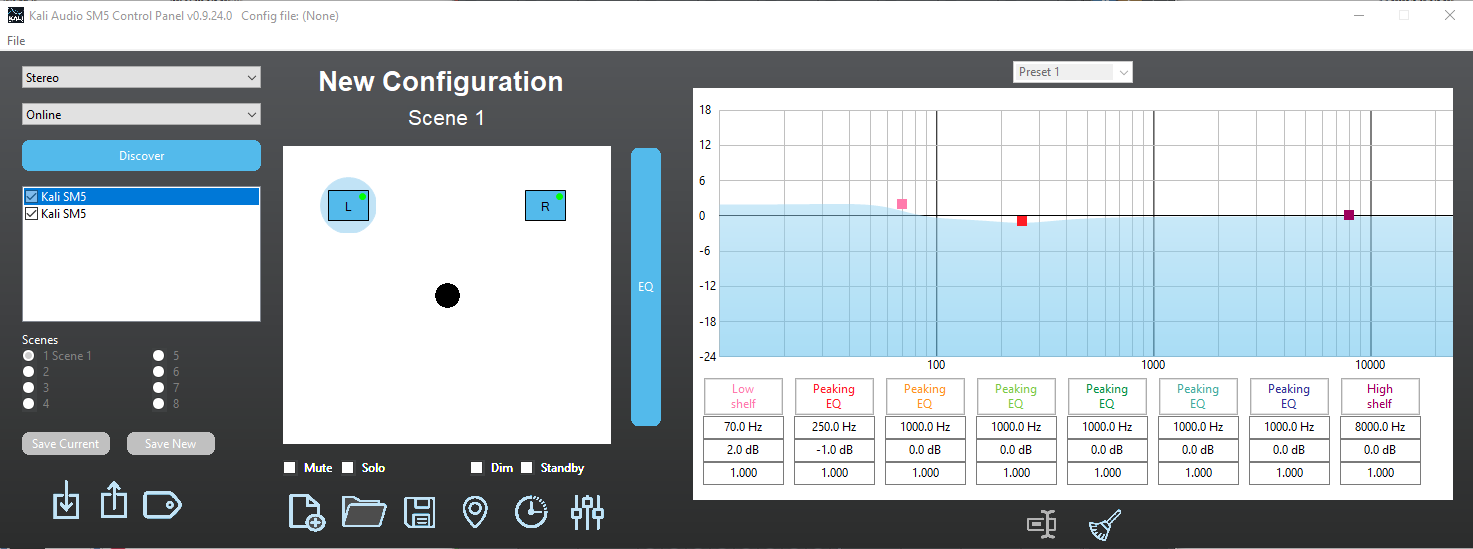 Kali Audio Control Pannel