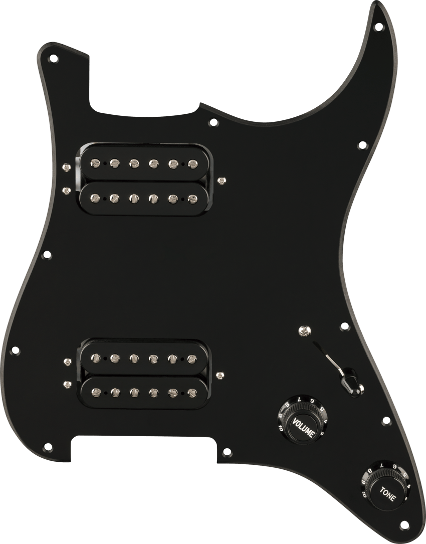Fender Pre-Wired Strat Pickguard Quadra Tap HH : Pre-Wired Strat Pickguard Quadra Tap HH