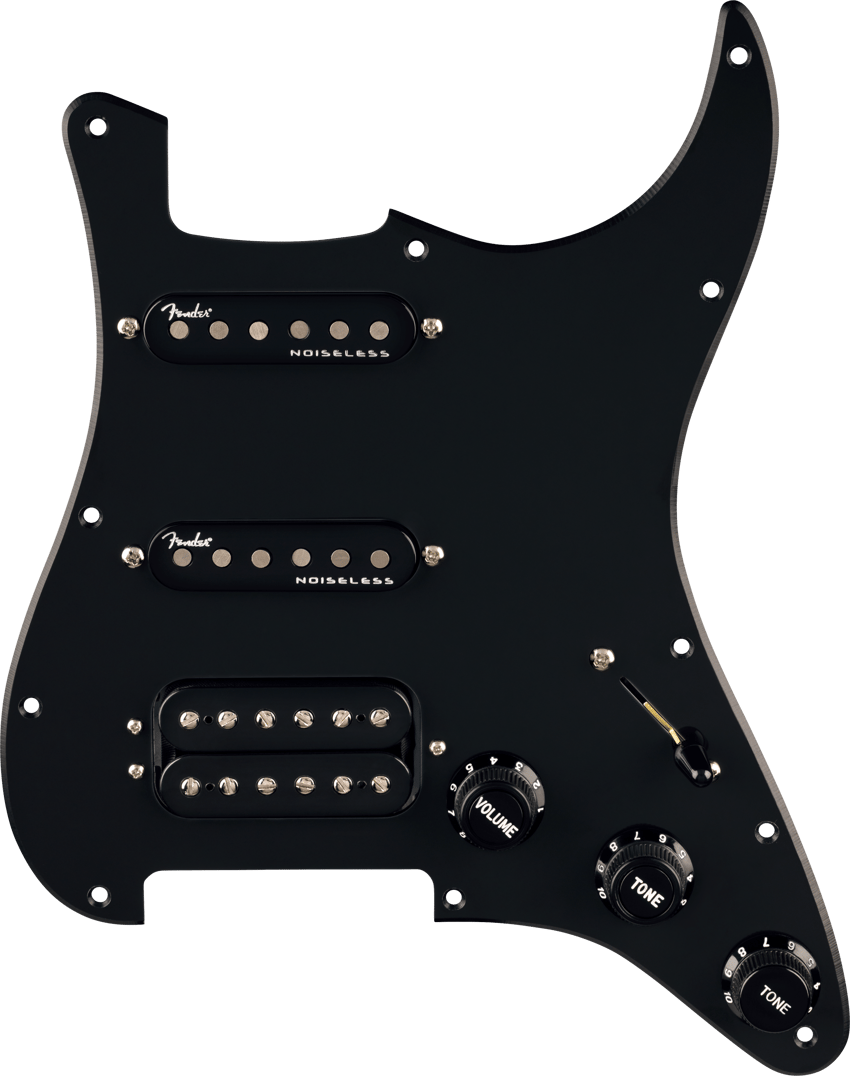 Fender Pre-Wired Strat Pickguard Quadra Tap/Ultra Noiseless HSS : Pre-Wired Strat Pickguard Quadra Tap:Ultra Noiseless HSS