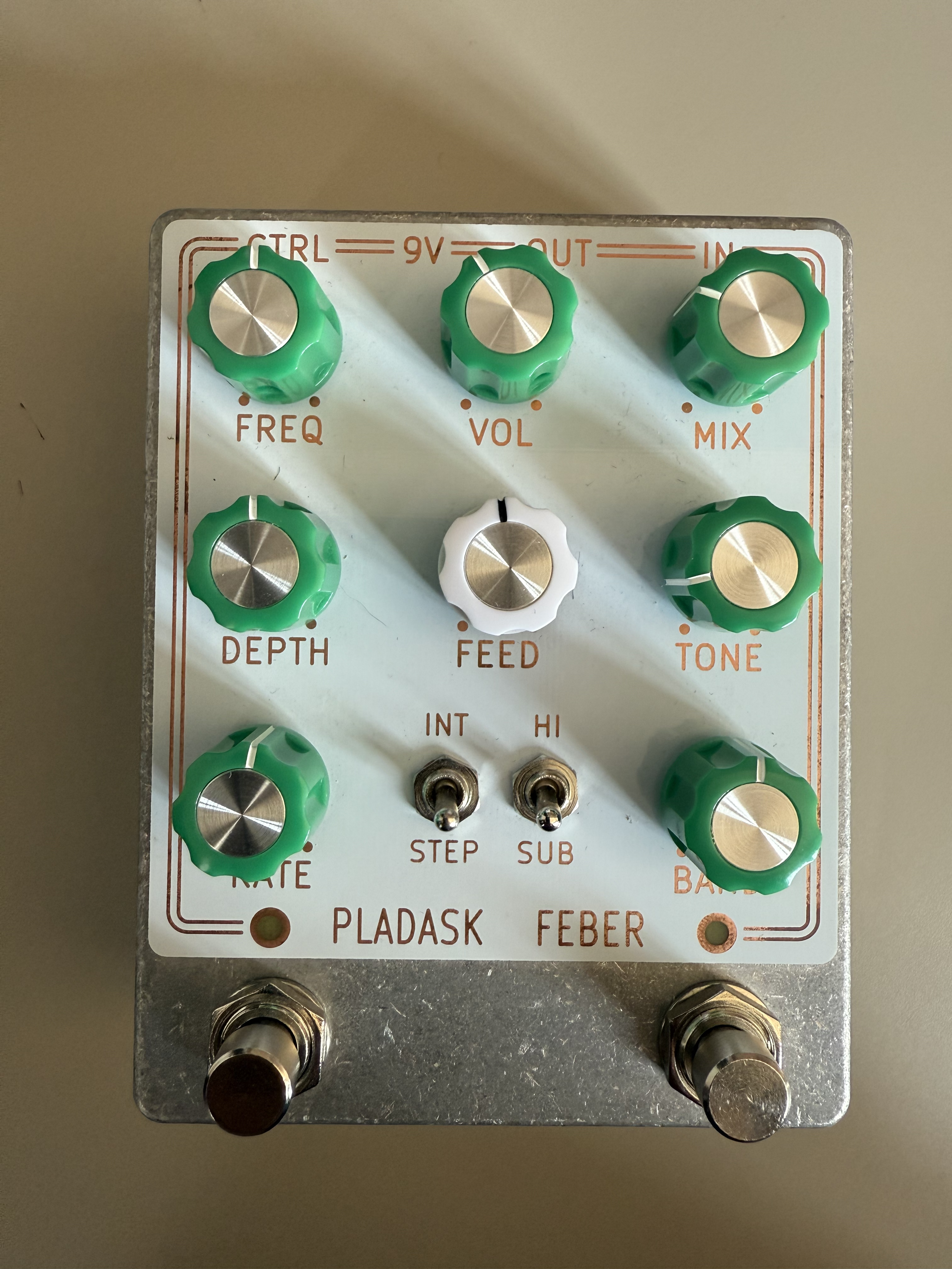 FEBER combines a ring modulator pair, a Hilbert transform approximation, feedback and a random value sample/hold generator into
