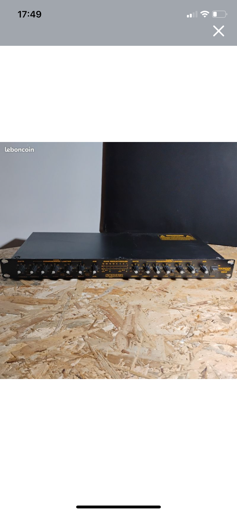 Compresseur/gate 2 canaux Tapco SQ 2 Squeeze