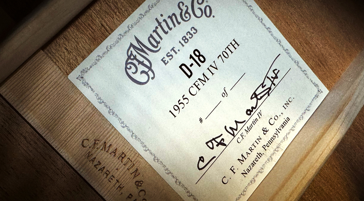 Martin &amp; Co D-18 1955 CFM IV 70th : D-18 1955 CFM IV 70thLABEL