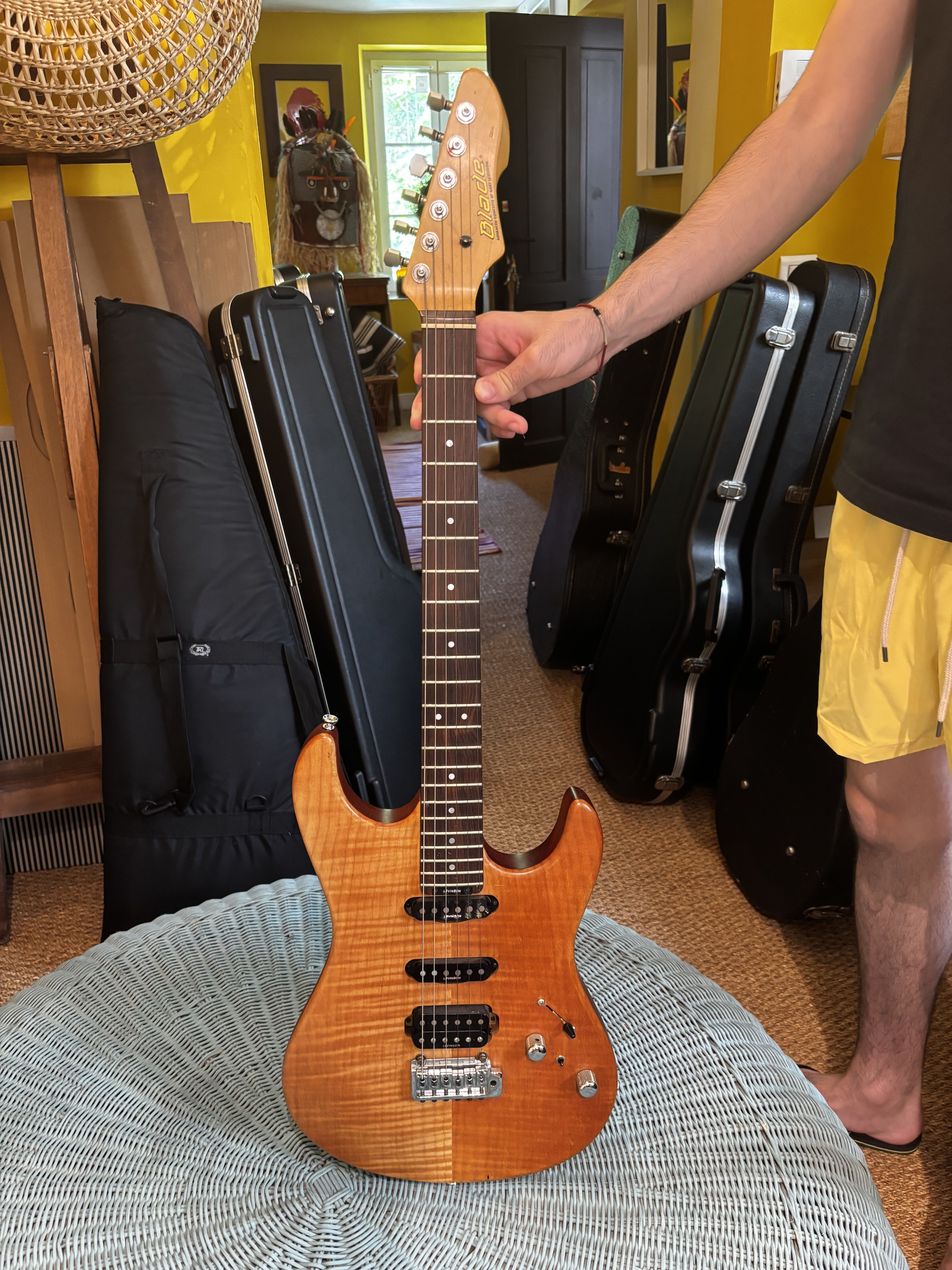 Blade california custom electric guitar amber orange finish