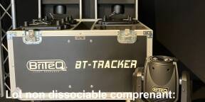 Vends Lot non dissociable de 4x Lyre Beam Lampe 1R BRITEQ BT-TRACKER + Flight-Case + accessoires