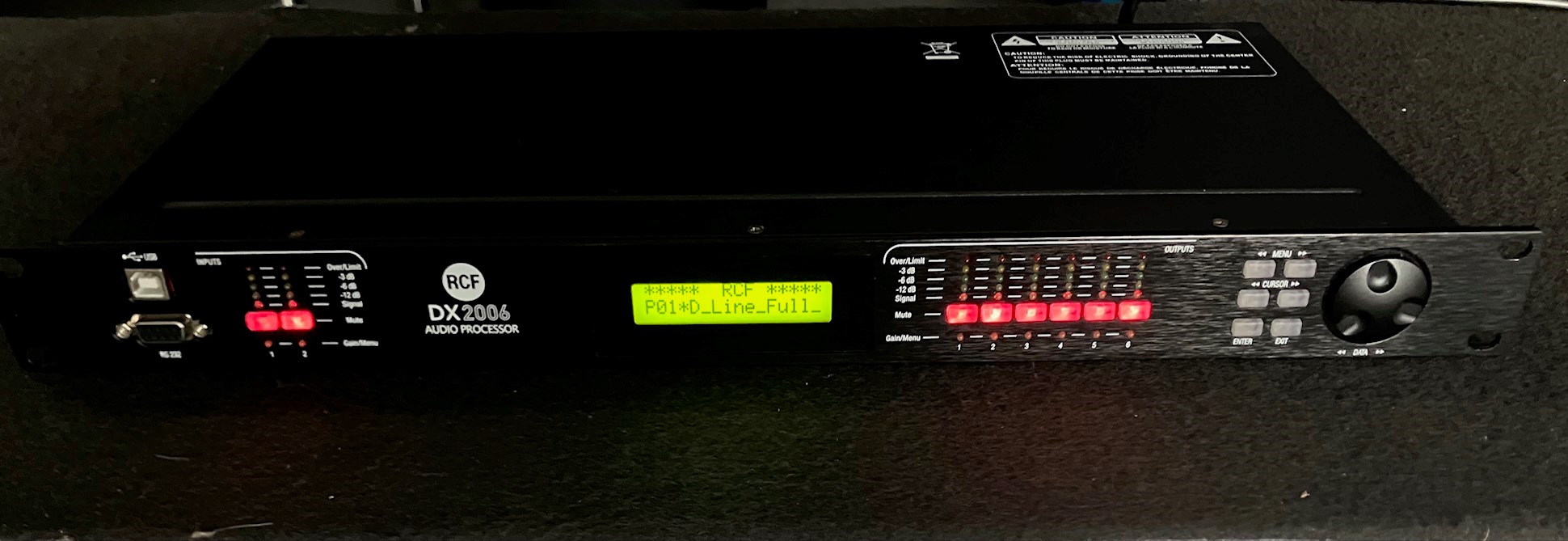 Vends RCF DX 2006 Processeur audio numérique 2 entrées / 6 sorties