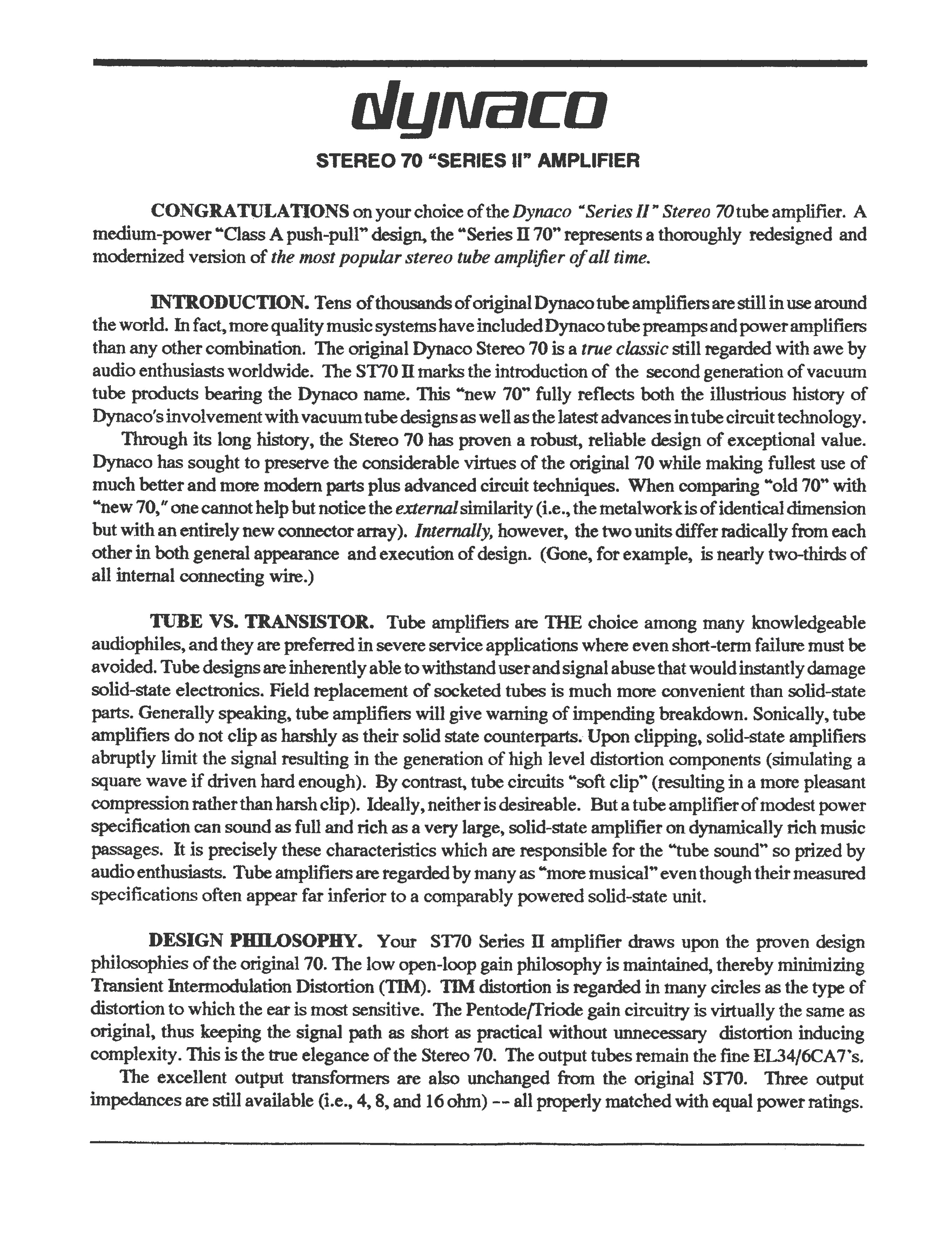 DYNACO ST70 II S