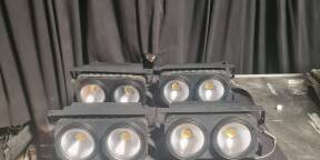 Lot de 6 BLINDER / STROBE LED  WW/CW 200W + Flightcases