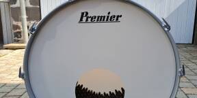 Grosse caisse "sur mesure chez Premier" 28" X 14" - 1979 - peaux Premier d'époque neuves (avec logo d'époque)